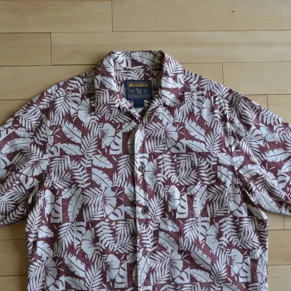 Woolrich Tropical Hawaiian Short Sleeve Button Down Shirt Size M - Picture 2 of 4